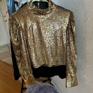 Gold Sequin Women's Top